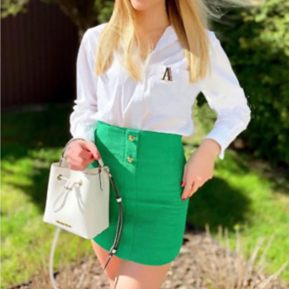 Zara texture tweed mini skirt